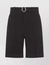 Jil Sander Belted Bermuda Shorts In Black