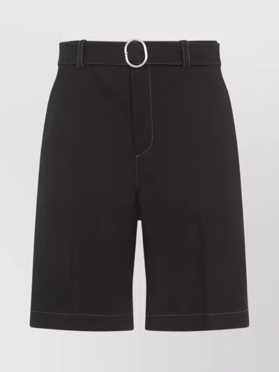 JIL SANDER TECH FABRIC BELTED SHORTS
