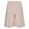 Jil Sander Technical Compact Cotton Shorts In Brown
