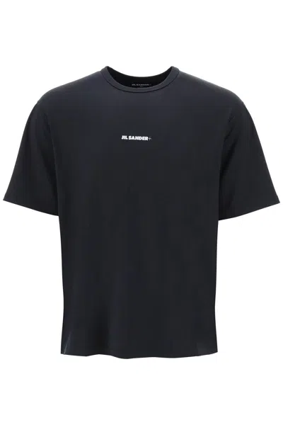 Jil Sander Technical Fabric Crew-neck T-shirt In Black