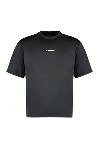 Jil Sander Technical Fabric Crew-neck T-shirt In Black