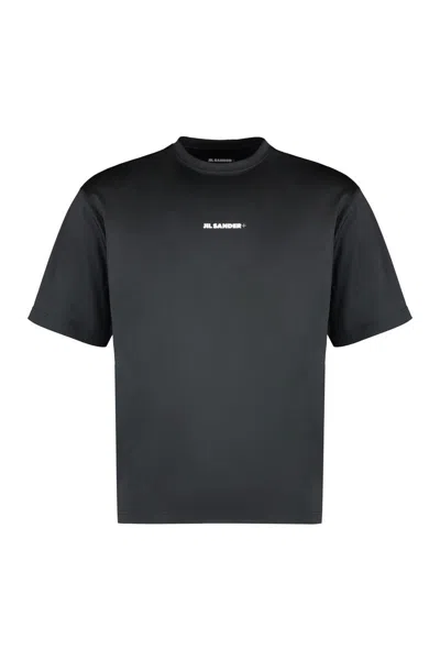 Jil Sander Technical Fabric Crew-neck T-shirt In Black