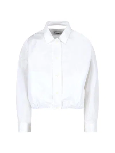 Jil Sander Technical Faille Jacket In White