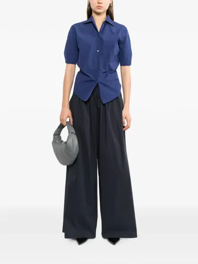 Jil Sander Technical Faille Shirt In Blue