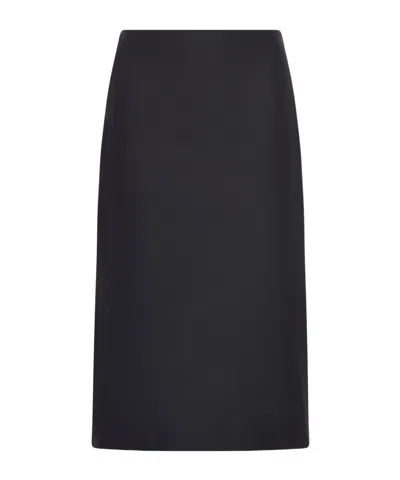Jil Sander High Waist Straight Fit Knee Length Skirt In Black