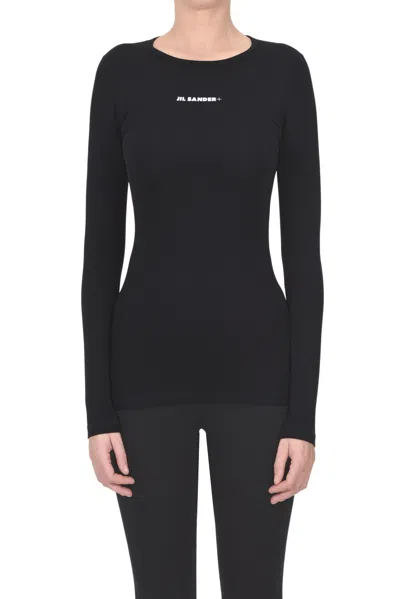 Jil Sander Techno Jersey T-shirt In Black