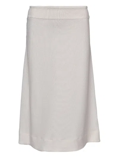 Jil Sander Textured A-line Midi Skirt In White