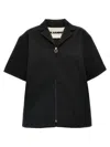 Jil Sander Textured Black Cotton Denim Shirt In Black