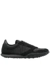 Jil Sander Suede Panel Round Toe Rubber Sole Sneakers In Black