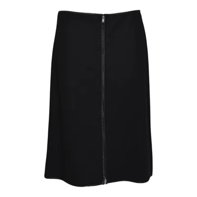 Jil Sander Textured Boiled Wool Jersey Skirt In Black