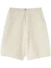 Jil Sander Textured Cotton Shorts In White