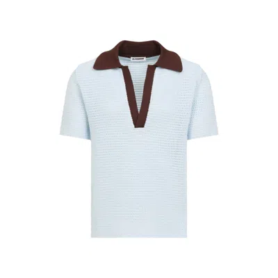 JIL SANDER TEXTURED DEEP V-NECK T-SHIRT