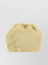 JIL SANDER TEXTURED FAUX FUR BUCKET BAG WITH LEATHER HANDLES