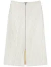 Jil Sander White Cotton Blend Skirt In White