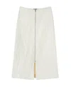 Jil Sander Textured-finish Zip-up Midi Skirt In White