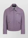 Jil Sander Textured Long Sleeve Jacket Zippered Pockets In Purple