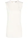 Jil Sander Textured Sleeveless Blouse With Scalloped Neckline In Neutral