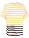 Jil Sander Textured Striped T-shirt In Neutrals