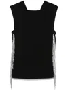 Jil Sander Chainmail Fringed Sleeveless Top In Black
