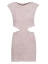 Jil Sander Textured Velvet Knit Dress In Purple