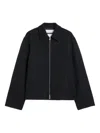 Jil Sander Textured Wool Jacket In Black