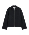 Jil Sander Textured Wool Jacket In Black