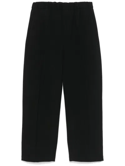 Jil Sander Textured Wool Trousers In Black