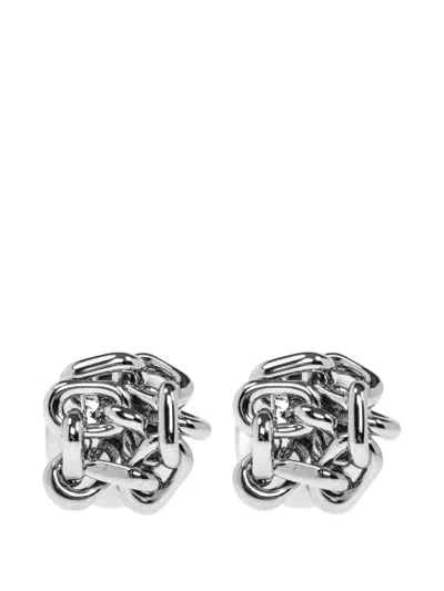 Jil Sander The Coolest Chain Knot Earrings In Metallic