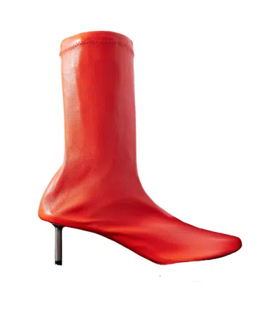 Jil Sander Thin-heeled Ankle Boots In Red