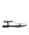 Jil Sander Black Sandals With Ankle Buckle Closure In Leather Woman In Black