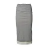 Jil Sander Three Layer Cotton Skirt Grey In Gray