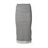 Jil Sander Three Layer Cotton Skirt Grey