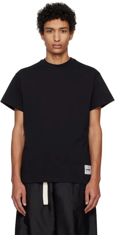 Jil Sander Three-pack Black T-shirts In 001 Black