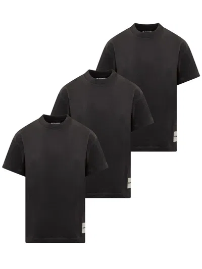 Jil Sander Three-pack T-shirt In Black