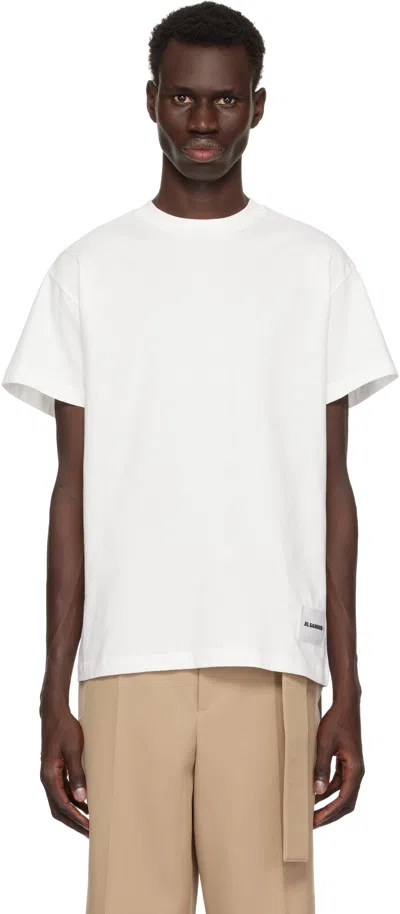 Jil Sander Three-pack White Short-sleeved T-shirts In 100 White