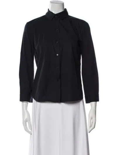Pre-owned Jil Sander Three-quarter Sleeve Button-up Top In Blue