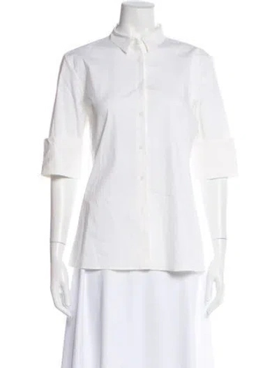 Pre-owned Jil Sander Three-quarter Sleeve Button-up Top In Neutral