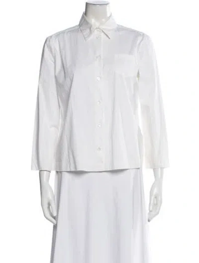 Pre-owned Jil Sander Three-quarter Sleeve Button-up Top In Neutral