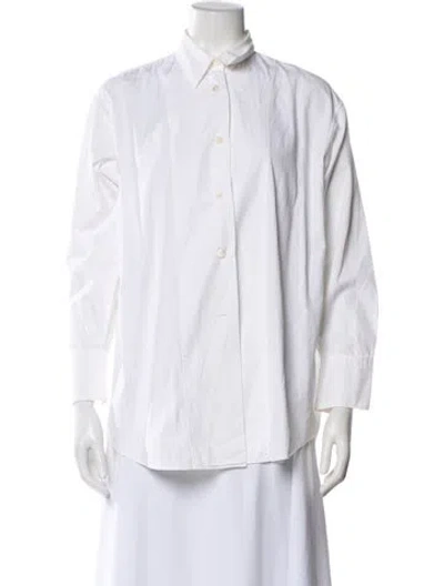 Pre-owned Jil Sander Three-quarter Sleeve Button-up Top In White