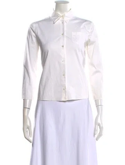 Pre-owned Jil Sander Three-quarter Sleeve Button-up Top In White