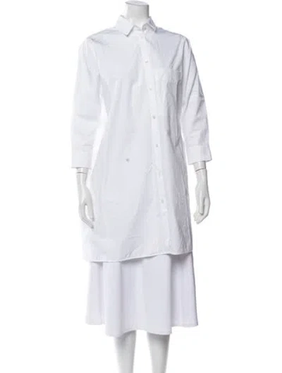 Pre-owned Jil Sander Three-quarter Sleeve Button-up Top In White