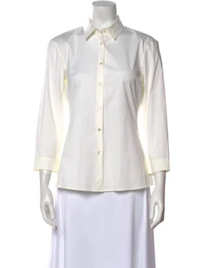 Pre-owned Jil Sander Three-quarter Sleeve Button-up Top In Yellow