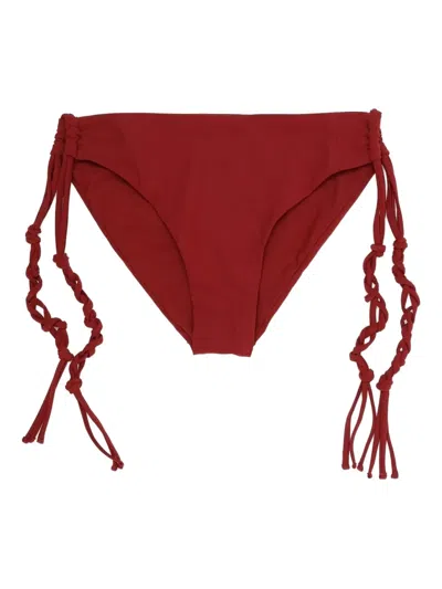 Jil Sander Tie-detail Bikini Bottoms In Red