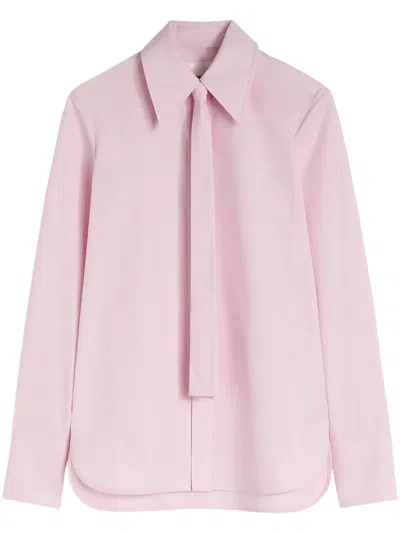 Jil Sander Tie-detail Cotton Shirt In Pink