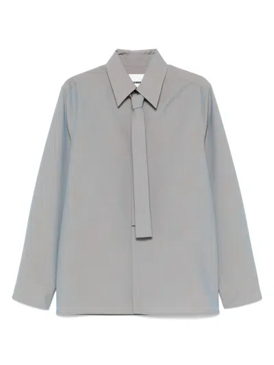 Jil Sander Tie-detail Shirt In Grey