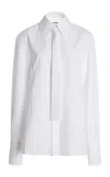 Jil Sander Tie-detailed Cotton Poplin Shirt In White