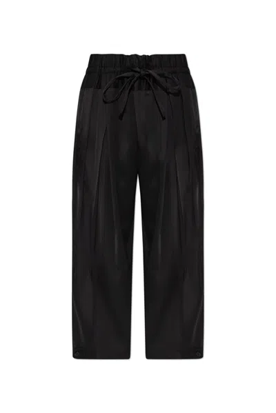 Jil Sander Tie Fastened Straight-leg Trousers In Black