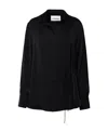 Jil Sander Black Heavy Viscose Silk Twill Shirt In Black