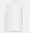 Jil Sander Tie-neck Cotton Poplin Shirt In White