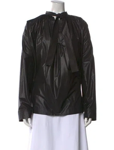 Pre-owned Jil Sander Tie Neck Long Sleeve Blouse W/ Tags In Black